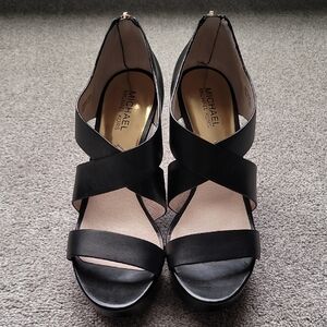 Michael Michael Kors Elena Black Strappy Wedge